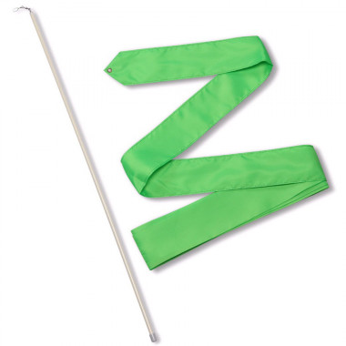 Лента гимнастическая с палочкой 50см, СЕ4-G, длина 4м, зеленый