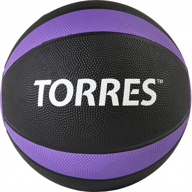 Медбол TORRES AL00225, 5кг., чёрно-фиолетово-белый