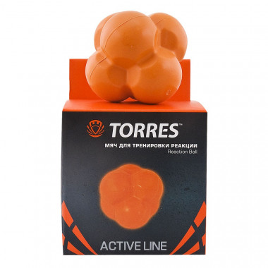 Мяч для трен. реакции TORRES Reaction ball, TL0008, диам. 8 см, резина, оранжевый