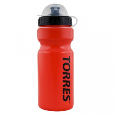 Бутылка для воды TORRES, SS1066, 550 мл, крышка с колп., мягк. пласт., красная, черная крышка