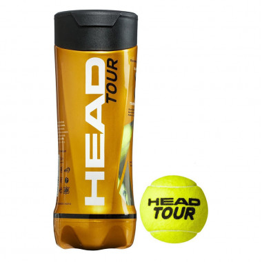 Мяч теннисный HEAD TOUR 4B, 570704, уп.4 шт,одобр.ITF,сукно,нат.резина,желтый