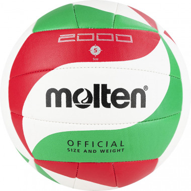 Мяч вол. MOLTEN V5M2000 р. 5, 18 панелей, ПУ, маш.сш, бело-красно-зеленый