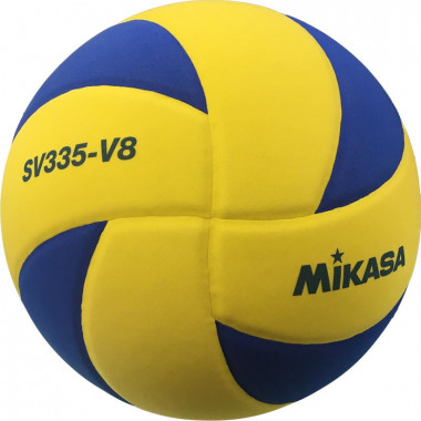 Мяч для вол. на снегу MIKASA SV335-V8, р.5, FIVB Appr, синт.пена ТПЕ, клееный, бут.кам, жел-син