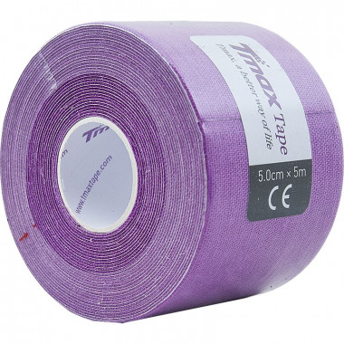 Тейп кинезиологический Tmax Extra Sticky Lavender (5 см x 5 м), 423198, фиолетовый