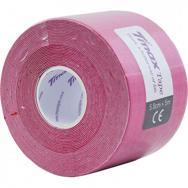 Тейп кинезиологический Tmax Extra Sticky Pink (5 см x 5 м), 423136, розовый