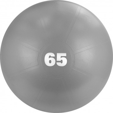 Мяч гимн. TORRES, AL122165GR, диам. 65 см, эласт. ПВХ,с защ. от взрыва, с насосом, серый