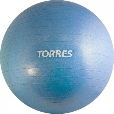 Мяч гимн. TORRES, AL121155BL,диам. 55 см, эласт. ПВХ, с защ. от взрыва, с насосом, голубой