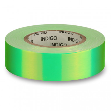 Обмотка для гимнастического обруча INDIGO Rainbow, IN151-GYL, 20мм*14м, зерк, на подкл, зел-желт
