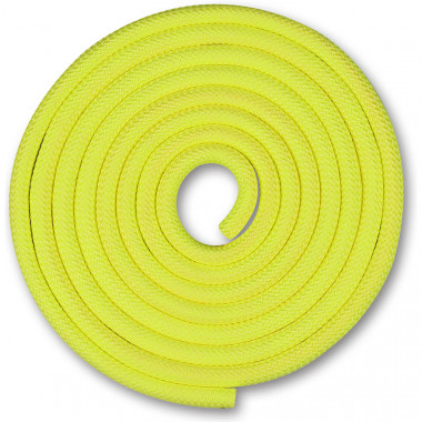 Скакалка гимнастическая INDIGO, SM-121-LM, утяжеленная, 150г, длина 2,5м, шнур, лимонный