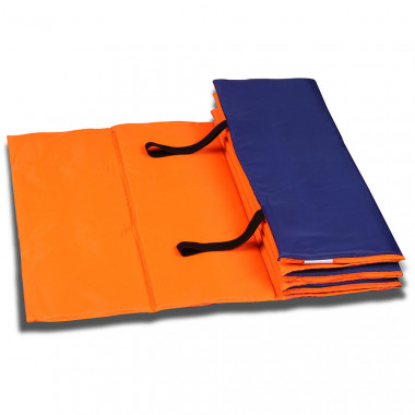 Коврик гимнастический INDIGO, SM-042-OBL, полиэстер, стенофон, оранжево-синий