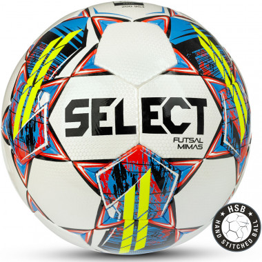 Мяч футзал. SELECT Futsal Mimas, 1053460005, р.4, BASIC, 32 пан, гл.ПУ, руч.сш, бел-сине-красный