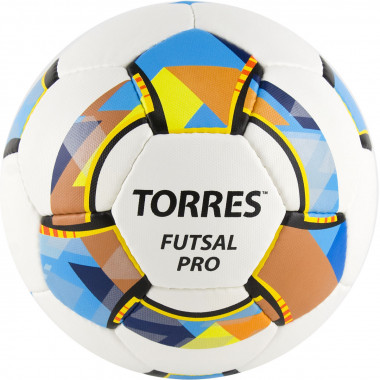 Мяч футзал. TORRES Futsal Pro, FS32024, р.4, 32 п. Micro, 4 подкл. сл, руч. сшив. бело-мультик