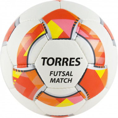Мяч футзал. TORRES Futsal Match, FS32064, р.4, 32 панели. PU, 4 подкл. слоя, бело-красный