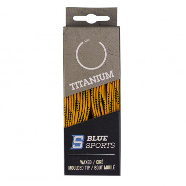 Шнурки для коньков Blue Sports Titanium Waxed, 902062-YL-304, полиэстер, 304 см, желтый