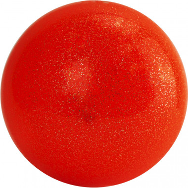Мяч для художественной гимнастики однотонный, AGP-19-06, диам. 19 см, ПВХ, оранжевый с блестками