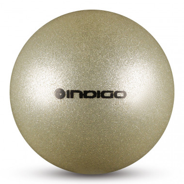 Мяч для художественной гимнастики INDIGO, IN119-SIL, диам. 15 см, ПВХ, сереб. металлик с блестками