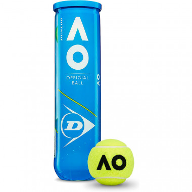 Мяч теннисный DUNLOP Australian Open, 601355, одобр.ITF,фетр,нат.резина,. уп.4 шт, желтый