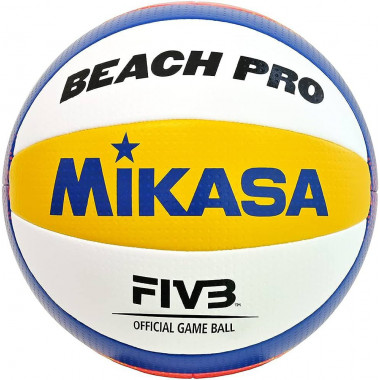 Мяч вол. пляжн. MIKASA BV550C, р.5, FIVB Approved, синт.кожа, маш.с,бел-син-жел